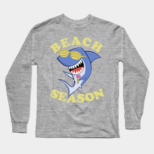 Beach Season funny shark with ice cream Long Sleeve T-Shirt